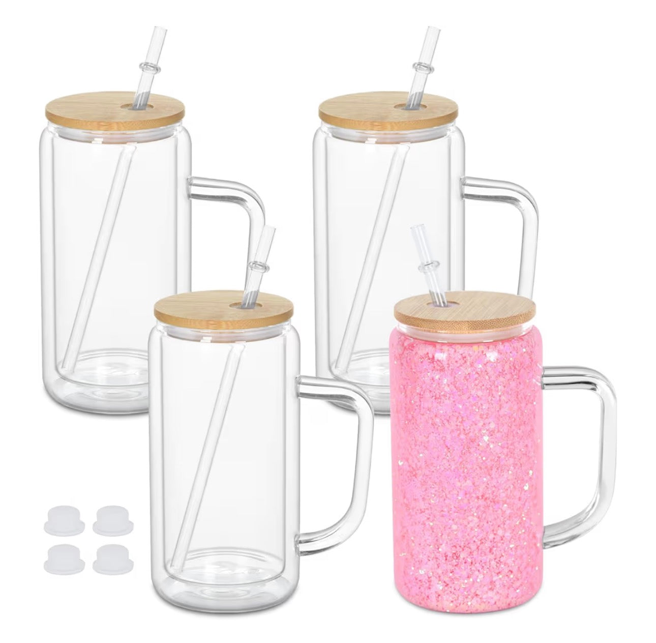 16 oz Glass Snowglobe Mug